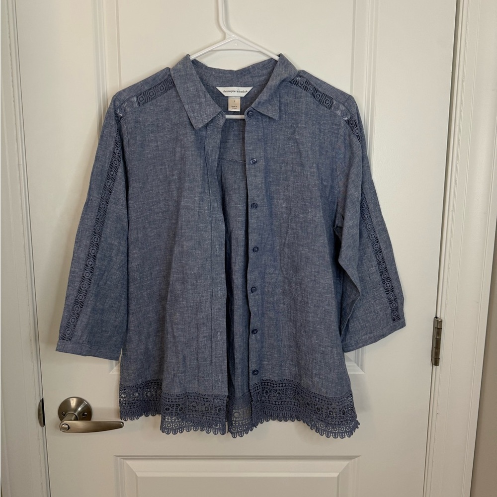 Christopher Banks Linen Cotton Blend Blouse